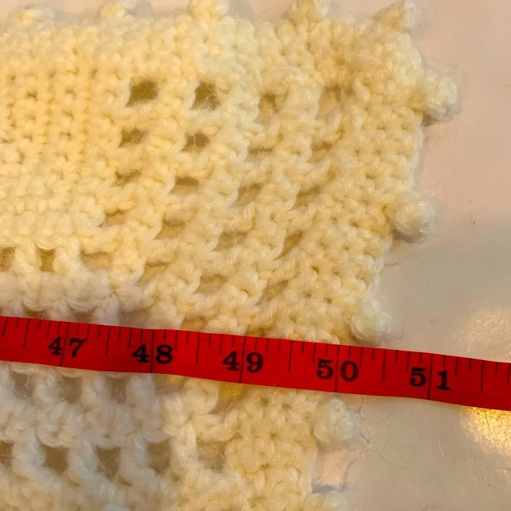 Handmade Crochet Baby Blanket Or Lap Blanket Cream Color
